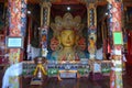 Front view of the statue of the Maitreya Buddha in Thiksey Monastery, Ladakh, India Royalty Free Stock Photo