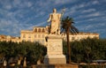 Front view of the statue of Napoleon in roman costume on Place St. Nicolas, Bastia, Corsica, France Royalty Free Stock Photo