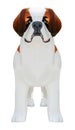 Front view statue Saint Bernard dog isolated on white background with clipping path