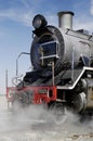 Front view of steam train at Swakopmund, Namibia