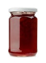 Front view of strawberry jam jar Royalty Free Stock Photo