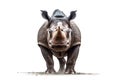 Front view of Sumatran rhino Generative AI