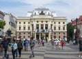 Bratislava, Slovakia/Europe, 07/07/2019: Front view of th Slovak National Theater in Bratislava Royalty Free Stock Photo