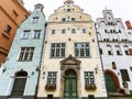 Front view of Three Brothers houses in Riga city Royalty Free Stock Photo