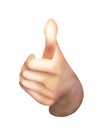 Front View of Thumbs Up for Like Signals