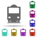 Front view train, transport in multi color style icon. Simple glyph, flat vector of transport icons for ui and ux, website or Royalty Free Stock Photo