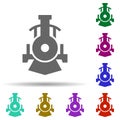 Front view transport, locomotive in multi color style icon. Simple glyph, flat vector of transport icons for ui and ux, website or Royalty Free Stock Photo