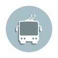 Front view transport, trolleybus badge icon. Simple glyph, flat vector of transport icons for ui and ux, website or mobile Royalty Free Stock Photo
