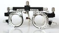 Front view of trial frame used in ophtalmology and optometry to diagnose and correct refractive errors. Royalty Free Stock Photo