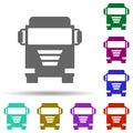 Front view truck, auto in multi color style icon. Simple glyph, flat vector of transport icons for ui and ux, website or mobile Royalty Free Stock Photo