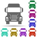Front view truck, auto in multi color style icon. Simple glyph, flat vector of transport icons for ui and ux, website or mobile Royalty Free Stock Photo