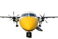 Front view turboprop airplane