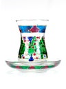 Front view of turkish tea glass isolated on w Royalty Free Stock Photo