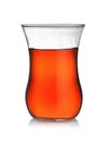 Front view of turkish tea glass Royalty Free Stock Photo