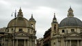 Front view of the twin churches of Piazza del Popolo in Rome, built at the end of the 17th century Royalty Free Stock Photo