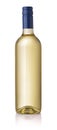 Front view of unlabeled white wine bottle