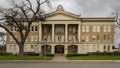 Front view of the 1928 Uvalde County Courthouse in downtown Uvalde, Texas.