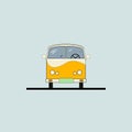 Front view of van. Line style vector illustration. Royalty Free Stock Photo