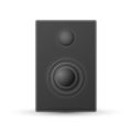 Front view vector of realistic modern black shaded audio speaker on white background Royalty Free Stock Photo