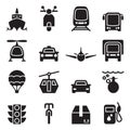 Front view of Vehicle & transportation icon set Royalty Free Stock Photo