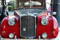 Front view of veteran british luxurious car Austin Princess from 1949, red and black colour