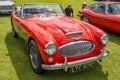 Close up of a classic Austin Healy 3000 car on display at a public car show Royalty Free Stock Photo