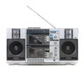 Front View of a Vintage Boom Box Cassette Tape Pla Royalty Free Stock Photo
