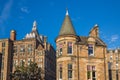 Front view of vintage facades in Edinburgh