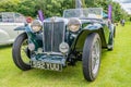 Close up o the front end of a classic convertible MG sports car Royalty Free Stock Photo