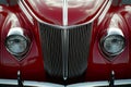 A front view of a vintage red automobile. Royalty Free Stock Photo
