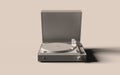 Front view vinyl player grey 3d illustration