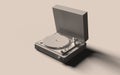 Front view vinyl player grey 3d illustration