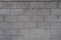 Front view of wall made of gray concrete masonry units Royalty Free Stock Photo