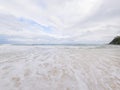 Front view of waves on the beach, tavel and summer panoramic background. Royalty Free Stock Photo