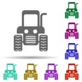 Front view wheeled tractor in multi color style icon. Simple glyph, flat vector of transport icons for ui and ux, website or Royalty Free Stock Photo