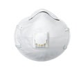 White respirator face mask with breathing valve