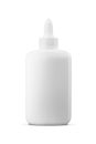 Front view of white school glue plastic bottle isolated on white Royalty Free Stock Photo