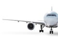 Front view of white wide body passenger airliner isolated Royalty Free Stock Photo