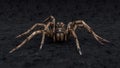 Front view wolf spider macro studio isolated on black background Royalty Free Stock Photo