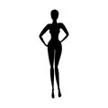 Front view woman body fashion template. Female mannequin for fashion designs. Vector illustration Royalty Free Stock Photo