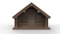 Front view - wooden cabin Royalty Free Stock Photo