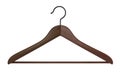 Front view of Wooden clothes hanger isolated on white background Royalty Free Stock Photo