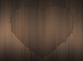 Front view wooden heart shaped on wooden background, object, valentine, love, banner, template, fashion, copy space