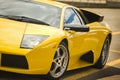 Front view of a yellow luxury sportcar