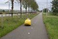 Front View Yellow Recumbent At Muiden The Netherlands 31-8-2021