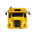 Front view Yellow school bus isolated on white Royalty Free Stock Photo