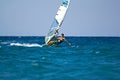 Front view of young windsurfer Royalty Free Stock Photo