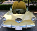 Front view of ÃÂ¼ber rare 1947 Kaiser Frazer Antique car Royalty Free Stock Photo