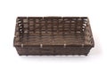 Front viewe of empty bamboo wicker tray Royalty Free Stock Photo