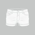 Women`s white denim shorts